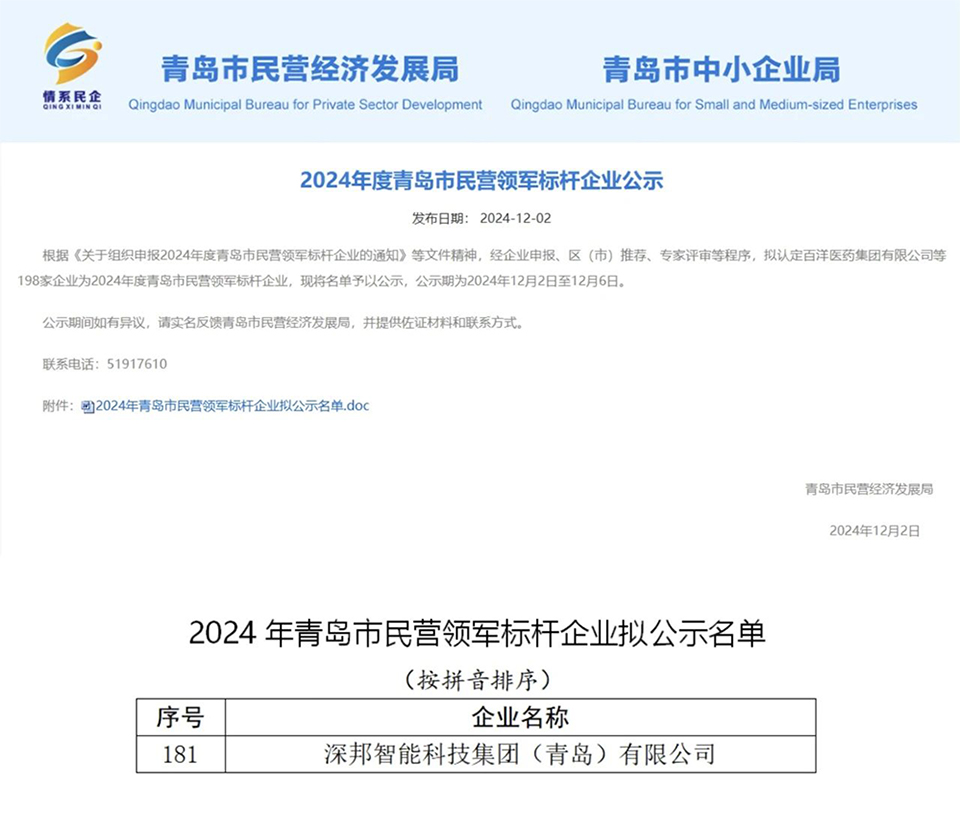 2024年度青島市民營領(lǐng)軍標(biāo)桿企業(yè)圖